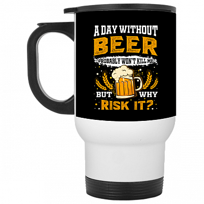 14 oz. White Travel Mug