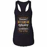 I'd Rather Be Someone's Shot Of Whiskey Funny Sayings Wine Retro Vintage Drinking Cotton Tank Top - Racerback Tank, Black, Ladies Racerback Tank