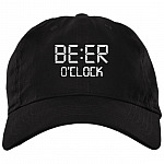 Beer O'Clock Twill Cap - High-Profile Snapback Hat - Trucker Hat - Beer Lover Gifts, Black, Brushed Twill Dad Cap