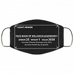 Light Armor Face Mask Of Wellness Legendary Washable Reusable Custom – Printed Cloth Face Mask Cover, Black, Cloth Face Mask