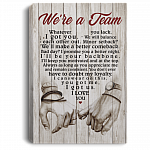 We're a Team Whatever You Lack I Got You We Will Balance Each Other Out Couple Framed Canvas Prints - Unframed Poster, White, 0.75'' Framed Canvas