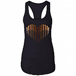Hands Love with Dark Skin Tone - Black Lives Matter Heart Cotton Tank Top Tee - Ladies Racerback Tank, Black, Ladies Racerback Tank