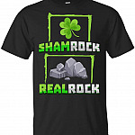 Funny Shamrock Real Rock T-Shirt for St Patrick's Day, Unisex T-Shirt, Black