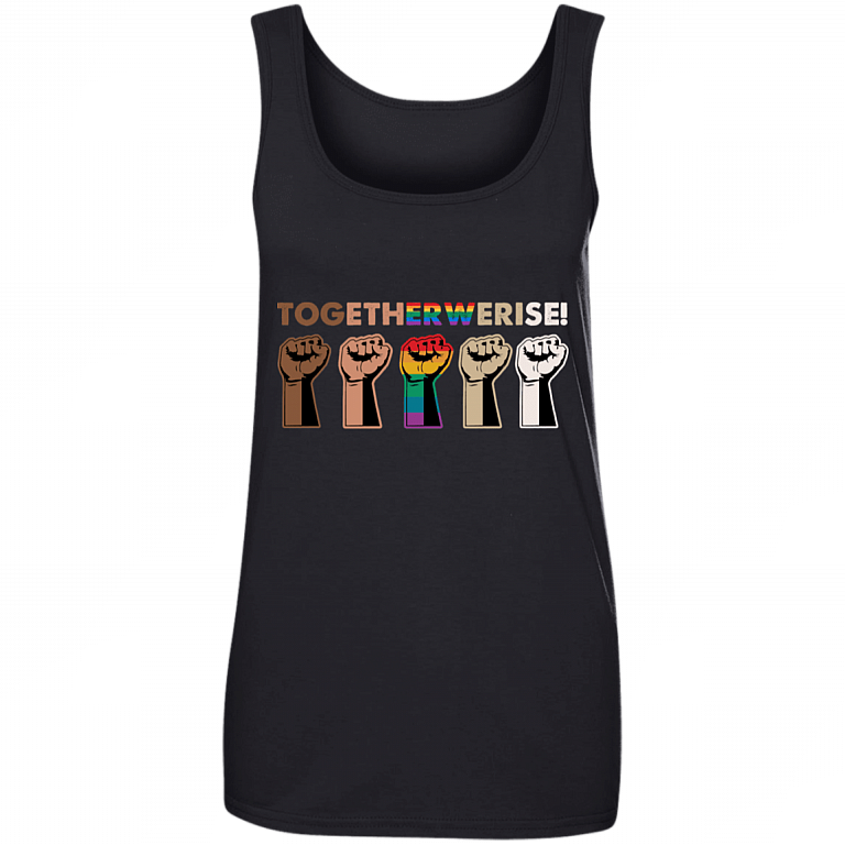 Together We Rise Tank Top - Black Lives Matter Tank Top - Equality Social Justice Tank Top, Black, Ladies Tank Top