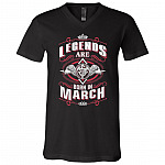 Legends are Born in March T-Shirt, Black, V-Neck T-Shirt