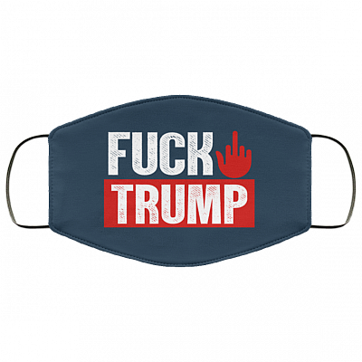 Fuck Trump Anti-Trump Washable Reusable Custom – Printed Cloth Face Mask Cover, White, Cloth Face Mask