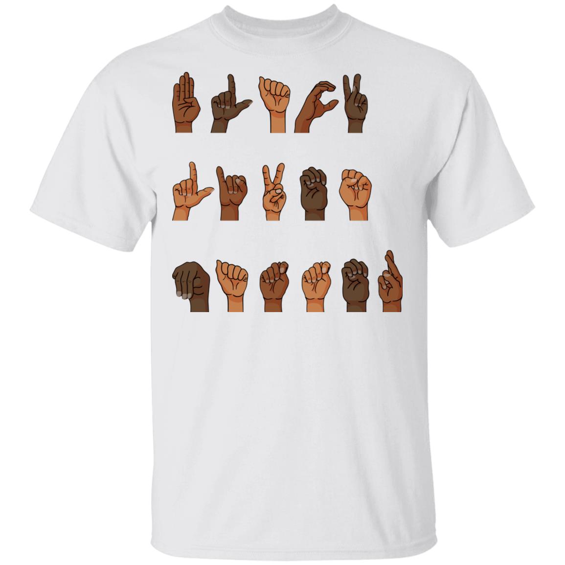 Black Lives Matter ASL - Racial Justice T-Shirt, White, Unisex T-Shirt