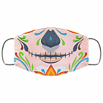 Sugar Skull Calavera Washable Reusable Custom – Printed Cloth Face Mask Cover, White, Cloth Face Mask