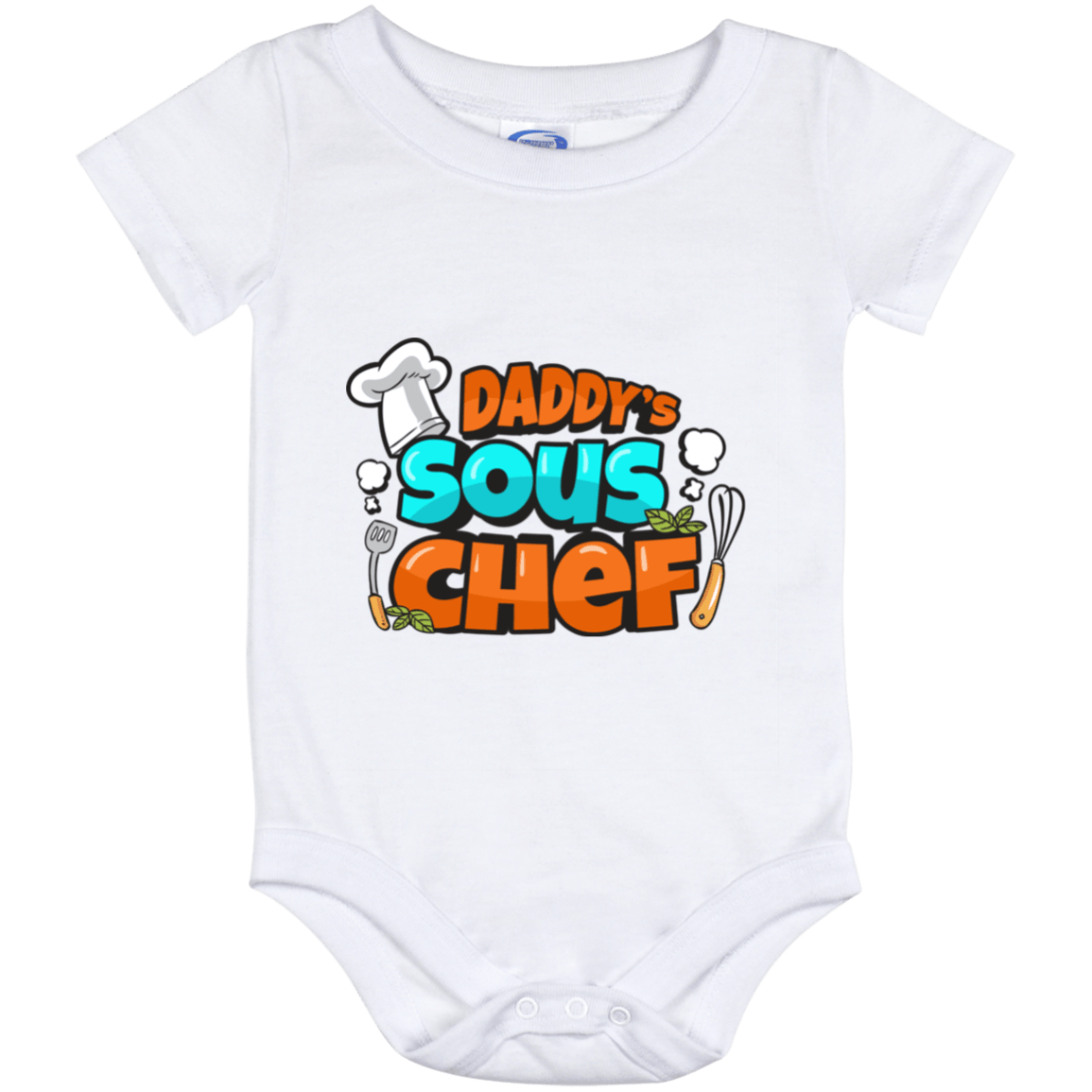 Dad Sous Chef New Born Baby Cute Gift Baby Onesie - Baby Infant Bodysuit, White, Baby Onesie - 12 Month