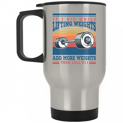 14 oz. Silver Travel Mug