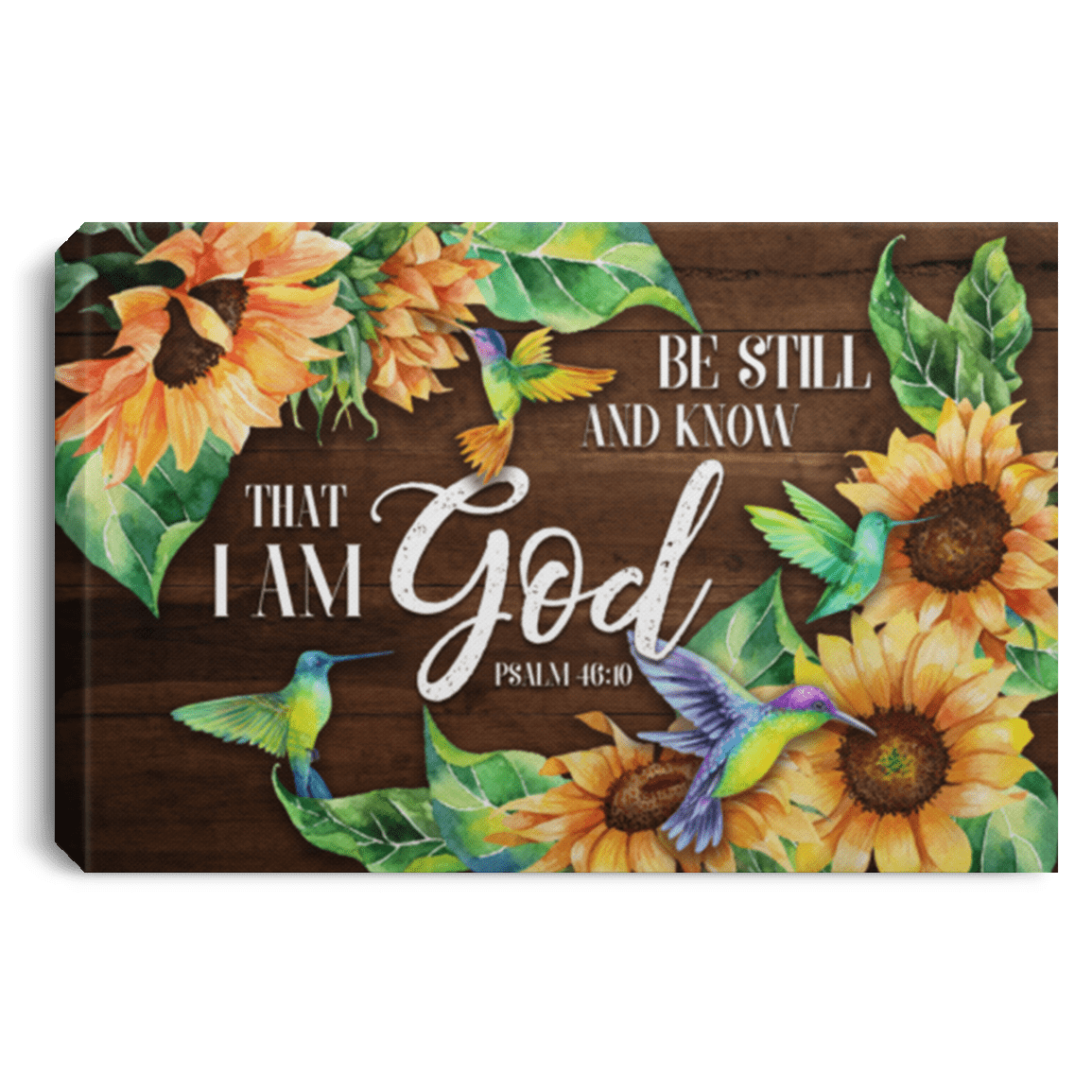 Be Still And Know That I Am God Psalm 46:10 Wrapped Framed Canvas Prints - Unframed Poster, White, 0.75'' Framed Canvas