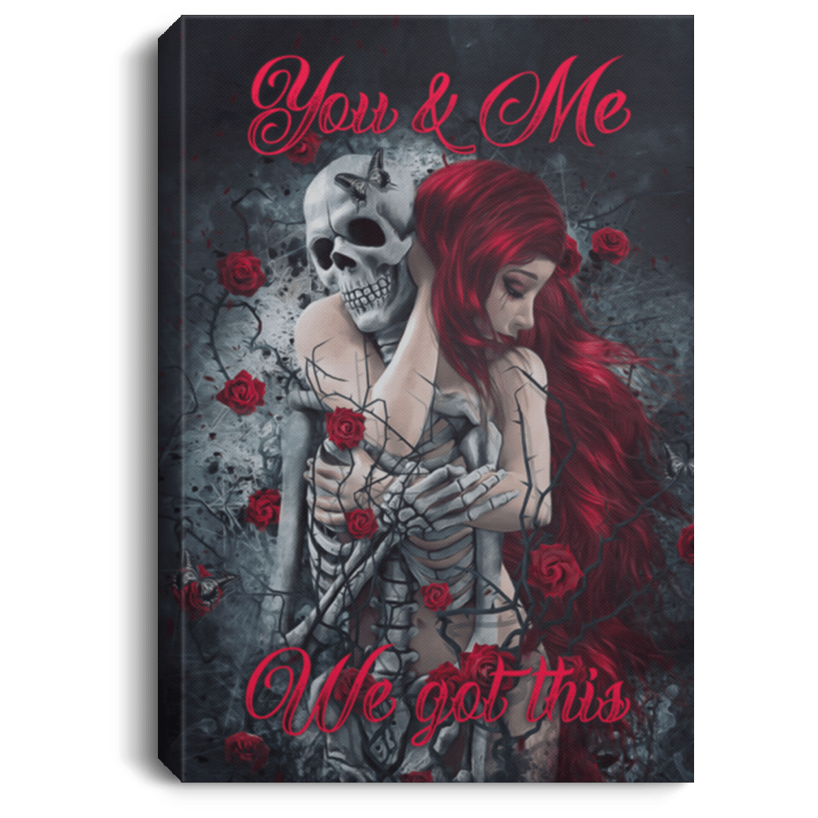 You And Me We Got This Skull Couple Wrapped Framed Canvas Prints - Unframed Poster - Home Decor Wall Art, White, 0.75'' Framed Canvas You And Me We Got This Skull Couple Wrapped Framed Canvas Prints - Unframed Poster - Home Decor Wall Art, White, 0.75'' Framed Canvas