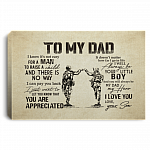 From Son To My Dad It's Not Easy To Raise A Child Army Solider Canvas Poster - Father's Day Military Wall Art, White, 0.75'' Framed Canvas