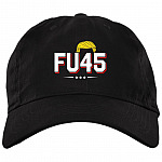 FU45 Fuck Trump Twill Cap - High-Profile Snapback -Trucker Hat - Anti-Trump Resist Protest Gift, Black, Brushed Twill Dad Cap