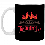 The Grillfather Gift For Dad Ceramic Coffee Mug - Water Bottle, Black, 11 oz. White Mug