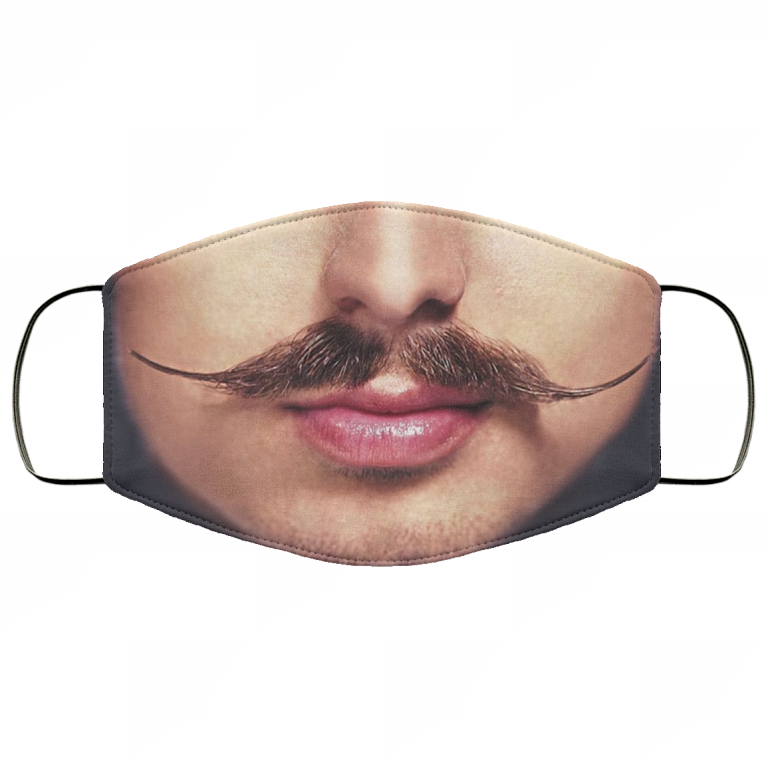 Man With Moustache - funny Face Mask - Washable Reusable Custom – Printed Cloth Face Mask Cover, White, Cloth Face Mask