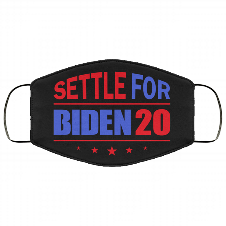Settle For Biden 2020 Washable Reusable Custom – Printed Cloth Face Mask Cover, Black, Cloth Face Mask