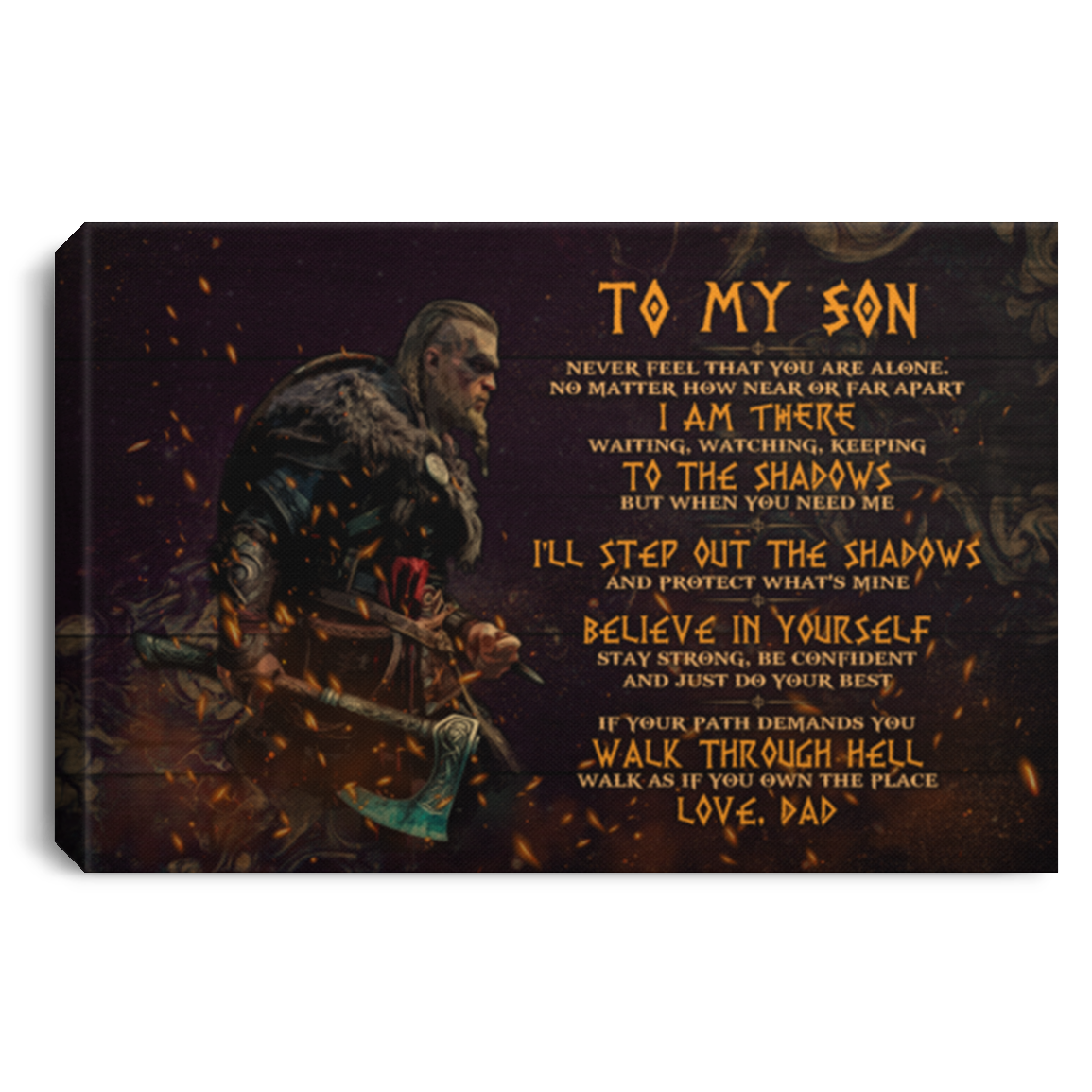 To My Son Never Feel That You Are Alone No Matter How Near Or Far Apart From Dad Framed Canvas Prints - Unframed Poster, White, 0.75'' Framed Canvas To My Son Never Feel That You Are Alone No Matter How Near Or Far Apart From Dad Framed Canvas Prints - Unframed Poster, White, 0.75'' Framed Canvas