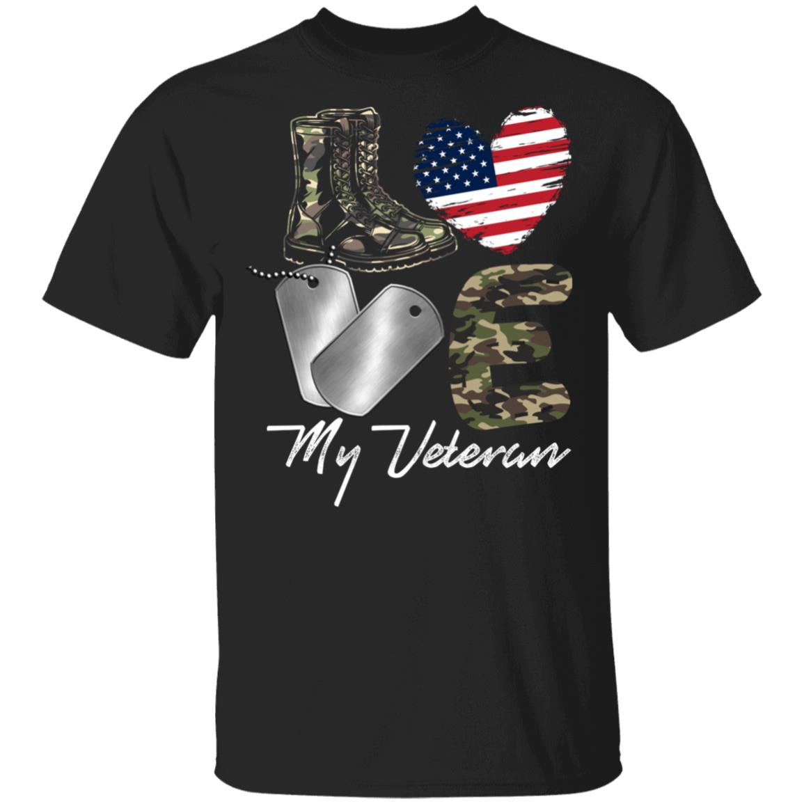 I Love My Veteran - My Veteran My Hero T-Shirt, Black, Unisex T-Shirt