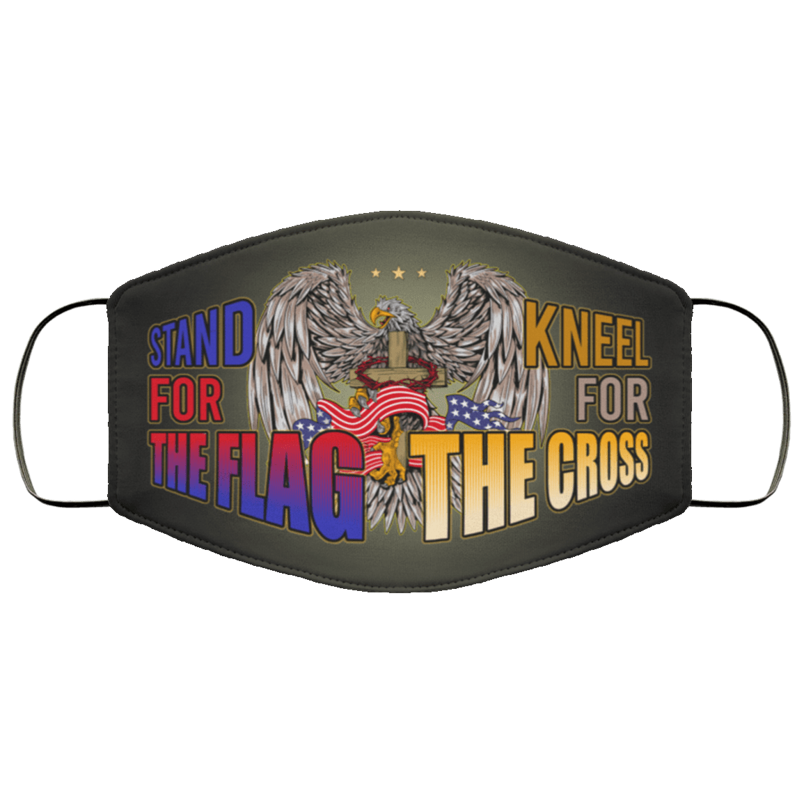 Stand For The Flag Kneel For The Cross American Flag Washable Reusable Custom – Printed Cloth Face Mask Cover, Black, Cloth Face Mask Stand For The Flag Kneel For The Cross American Flag Washable Reusable Custom – Printed Cloth Face Mask Cover, Black, Cloth Face Mask