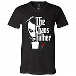 The Chaos Father T-Shirt Funny Father's Day Joke Saying Gift Shirt - Best Dad Joker Ever Shirt, Black, V-Neck T-Shirt
