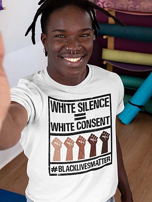 Alternative view of White Silence White Consent Black Lives Matter T-Shirt - V-Neck Tee