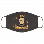 Notorious Ruth Bader Ginsburg Feminism Washable Reusable Custom - Printed Cloth Face Mask Cover, White, Cloth Face Mask