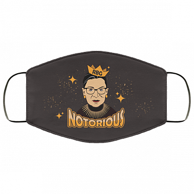 Notorious Ruth Bader Ginsburg Feminism Washable Reusable Custom - Printed Cloth Face Mask Cover, White, Cloth Face Mask