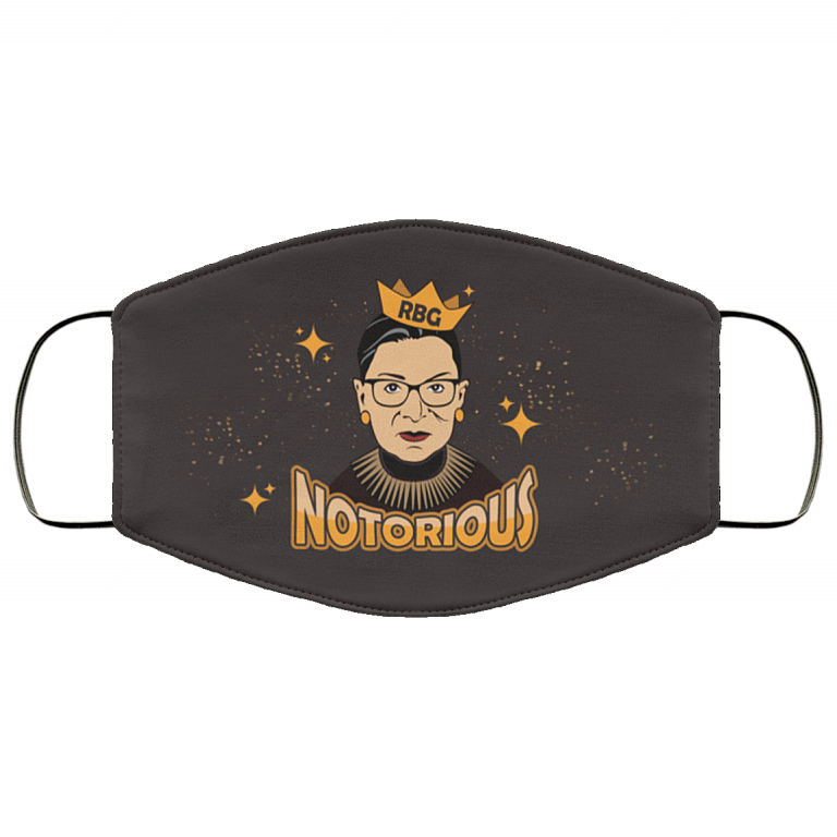 Notorious Ruth Bader Ginsburg Feminism Washable Reusable Custom - Printed Cloth Face Mask Cover, White, Cloth Face Mask