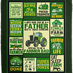 Any Man Can Be A Father But It Takes Someone Special To Be Farmer Dad Fleece Blanket - Premium Sherpa Blanket, White, Cozy Plush Fleece Blanket - 50x60