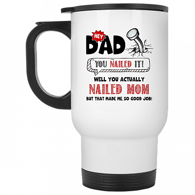 14 oz. White Travel Mug