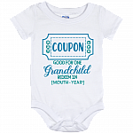 Personalized One Coupon Good for Grandchild Redeem in Gift For New Born Baby Baby Onesie, White, Baby Onesie - 12 Month Personalized One Coupon Good for Grandchild Redeem in Gift For New Born Baby Baby Onesie, White, Baby Onesie - 12 Month