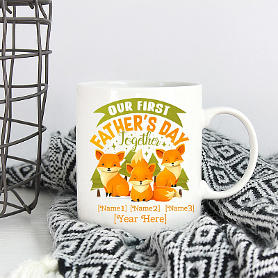 Alternative view of Personalized Our First Father's Day Together Ceramic Coffee Mug - New Dad Gift Mug