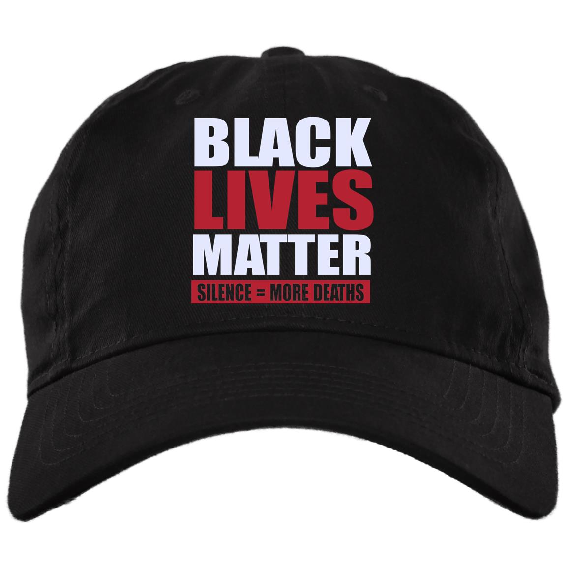 Black Lives Matter Silence Means Deaths Justice For Floyd Twill Cap - High-Profile Snapback Hat, Black, Brushed Twill Dad Cap Black Lives Matter Silence Means Deaths Justice For Floyd Twill Cap - High-Profile Snapback Hat, Black, Brushed Twill Dad Cap