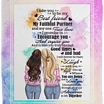 I Take You to Be My Best Friend My Faithful Partner - Girl Best Friend Fleece Blanket - Sherpa Blanket, White, Cozy Plush Fleece Blanket - 50x60