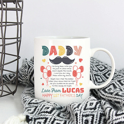 Alternative view of 1st Father's Day Personalized Mug With Baby's Name - Personalized Mugs For Dad - Pregnancy Announcement Gift