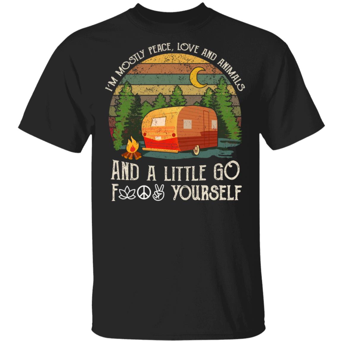 Camping Campfire T-Shirt, Black, Unisex T-Shirt