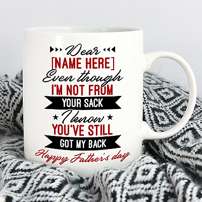 Alternative view of Personalized Dear Dad Even Though I'm Not From Your Sack Ceramic Coffee Mug - Beer Stein - Father's Day Gifts