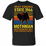West Vigina State 1966 Mothman T-Shirt - Funny Mothman Shirt, Black, Unisex T-Shirt