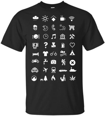 Travel Icon T-Shirt, Backpacking Holiday Iconspeak Travelling Gift