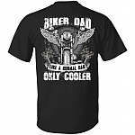 Chopper Biker Dad Like A Normal Dad Only Cooler Plain Front - Print on Back T-Shirt, Black, Unisex T-Shirt