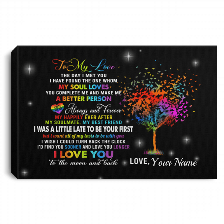 Personalized To My Love The Day I Met You I Have Found The One LGBT Framed Canvas Prints - Unframed Poster, White, 0.75'' Framed Canvas