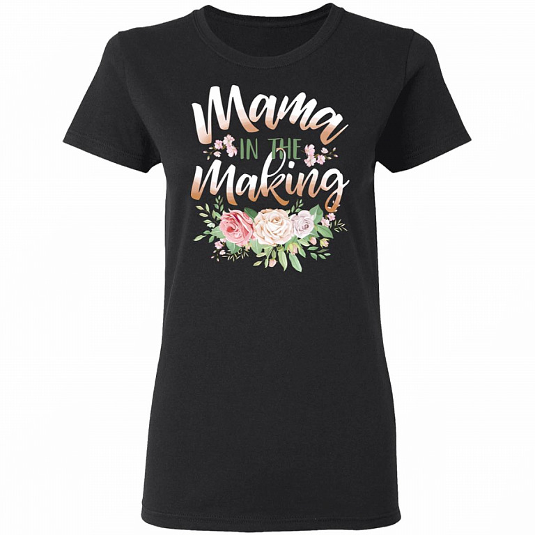 Mama In The Making Ladies T-Shirt - Premium Ladies Triblend Dolman Sleeve Shirt - Mom To Be Shirt, Black, Ladies T-Shirt