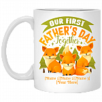 Personalized Our First Father's Day Together Ceramic Coffee Mug - New Dad Gift Mug, White, 11 oz. White Mug