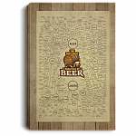 Beer Lager Ale Infographic Gallery Wrapped Framed Canvas Prints - Unframed Poster - Home Decor Wall, White, 0.75'' Framed Canvas