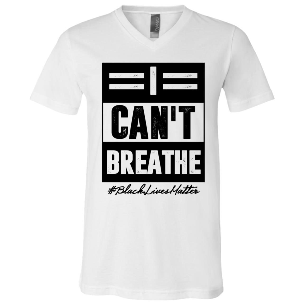 I Can't Breathe T-Shirt - Black Lives Matter V-Neck Shirt, White, V-Neck T-Shirt