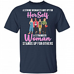 A Stronger Woman Stands Up for Others T-Shirt - Feminism Shirt, Navy, Unisex T-Shirt
