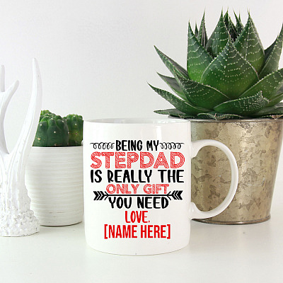 Alternative view of Personalized Being My Stepdad The Only Gift You Need Ceramic Coffee Mug - Beer Stein