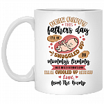 Dear Daddy This Father's Day I'll Be Snuggled Up In Mommy's Tummy Coffee Mug - Beer Stein - Water Bottle, White, 11 oz. White Mug