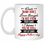 Personalized Dear Dad Even Though I'm Not From Your Sack Ceramic Coffee Mug - Beer Stein - Father's Day Gifts, White, 11 oz. White Mug Personalized Dear Dad Even Though I'm Not From Your Sack Ceramic Coffee Mug - Beer Stein - Father's Day Gifts, White, 11 oz. White Mug